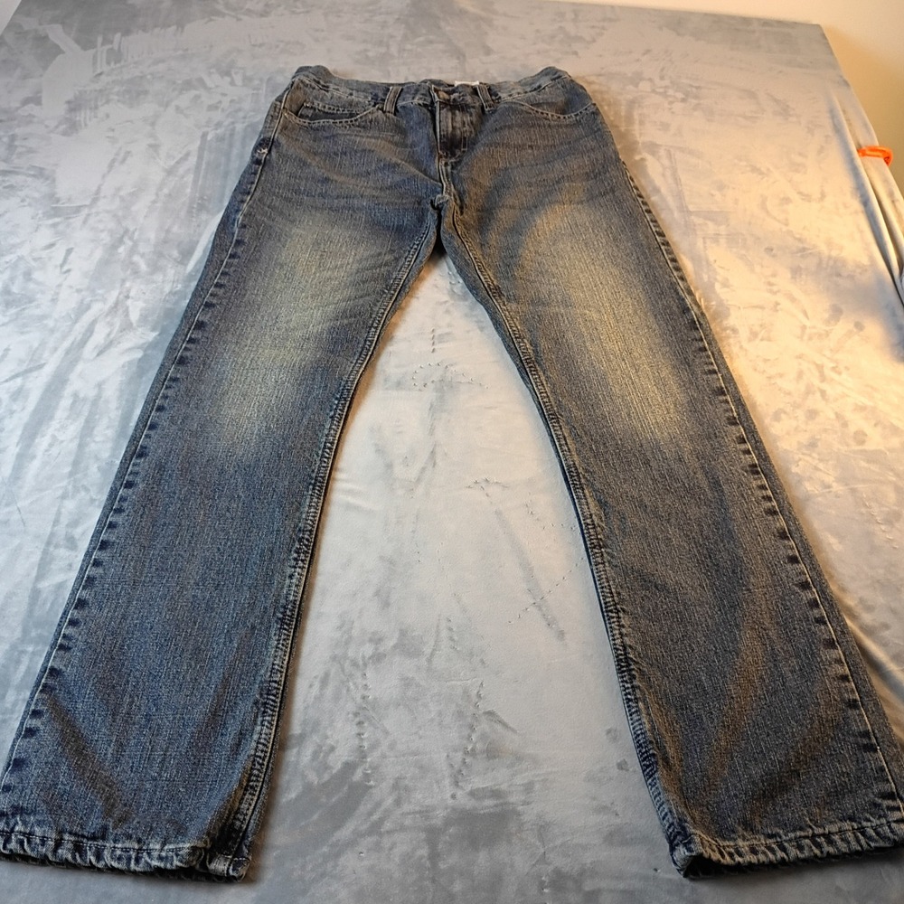 Berne Flannel Lined Jeans Womens 6 Regular Blue Denim Plaid Straight WP2218GRA